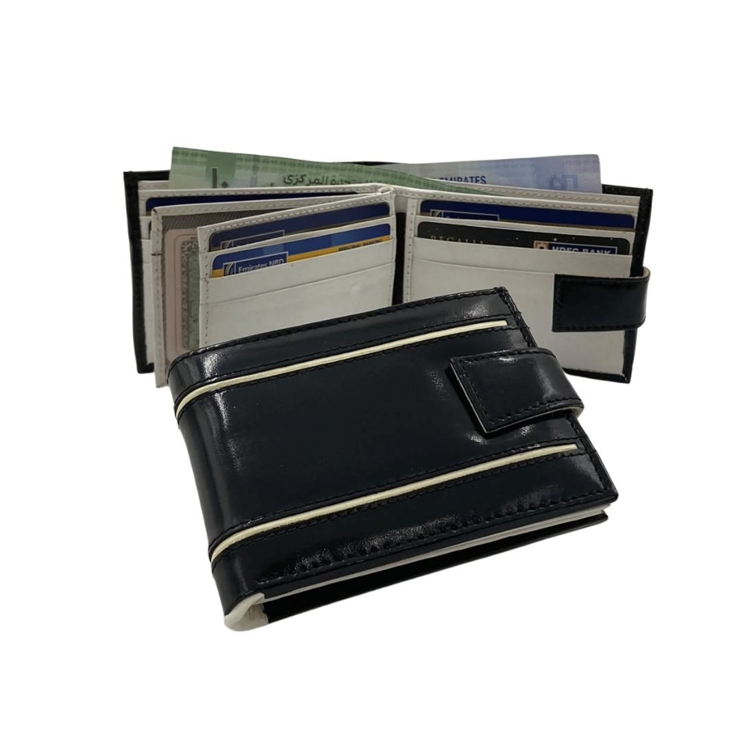 Classic Men's Waterproof Bifold Leather Wallet with Flip ID Window # 892L (D.L.)