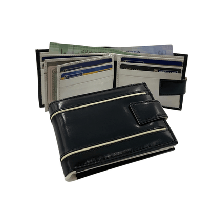 Classic Men's Waterproof Bifold Leather Wallet with Flip ID Window # 892L (D.L.)