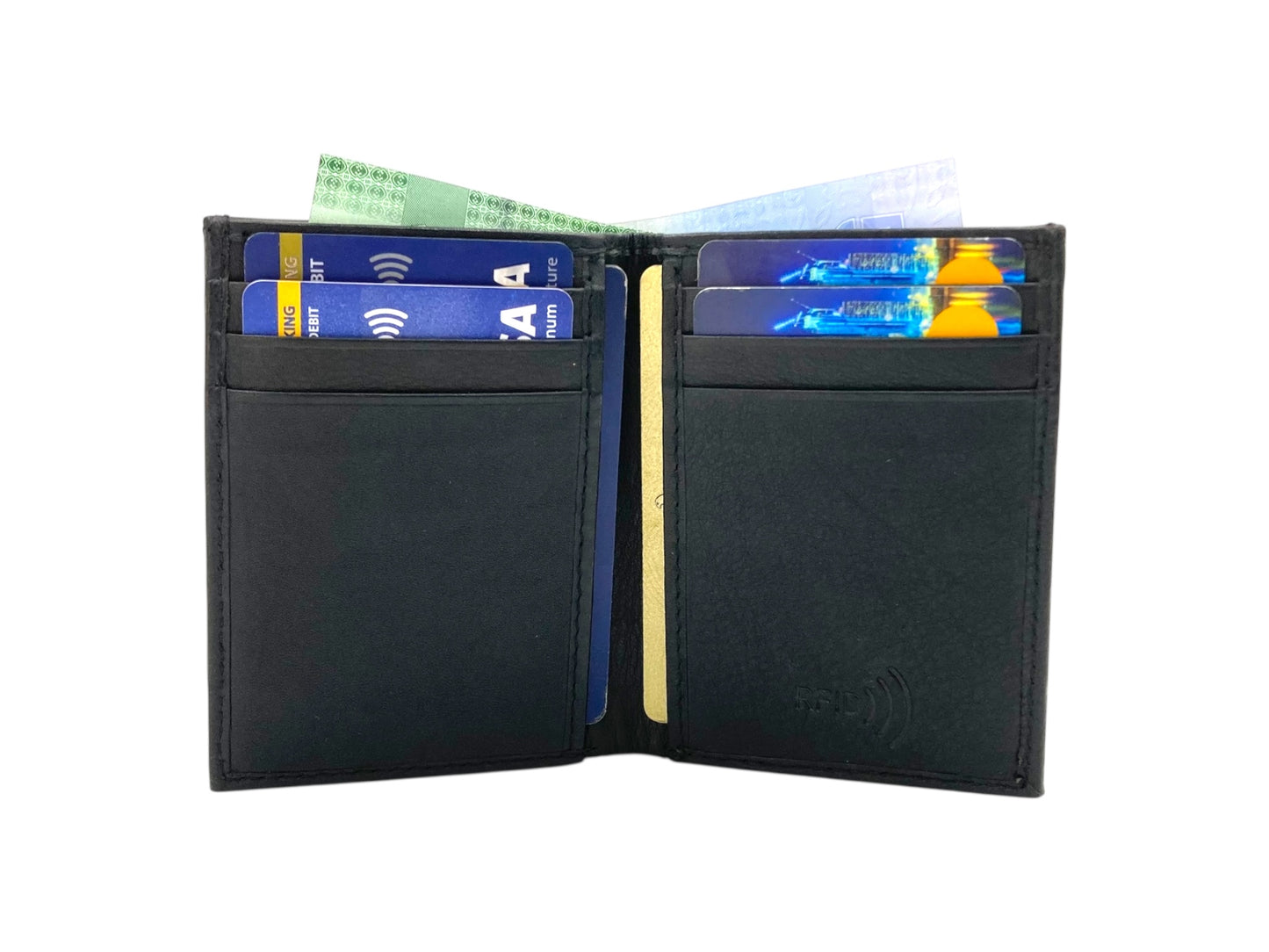 Slim Bifold Cards & Cash Wallet # RFID 1977