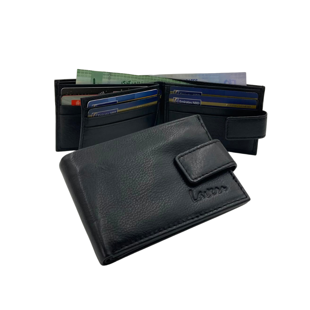 Mens Genuine Leather Mens wallet Leather Lined Bi fold Wallet For Men # 1020L