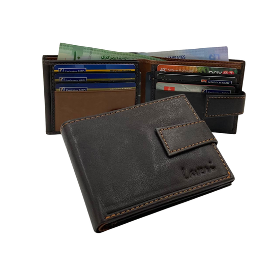 Antq, Smooth Leather Wallet Inside Leather Lining # 1426L