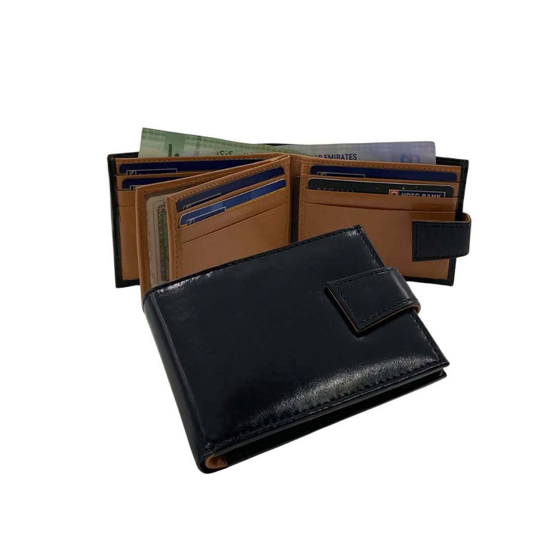 Classic Men's Waterproof Bifold Leather Wallet with Flip ID Window #892L