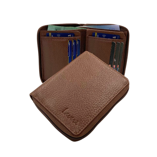 Pebble Texture 16 - 18 Card Billfold Full Zip Wallet # 4101Z