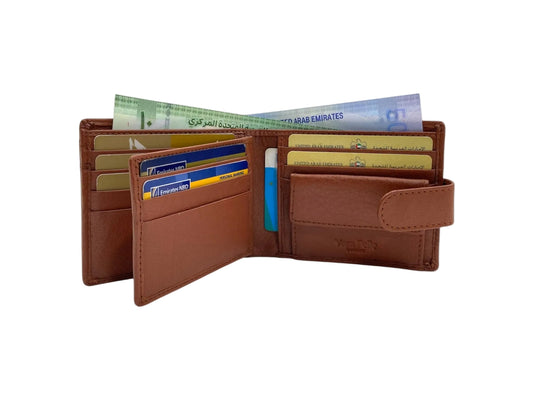 VacaPelle 10-12 Card & Coins Billfold Genuine Leather Wallet # 4094NCL