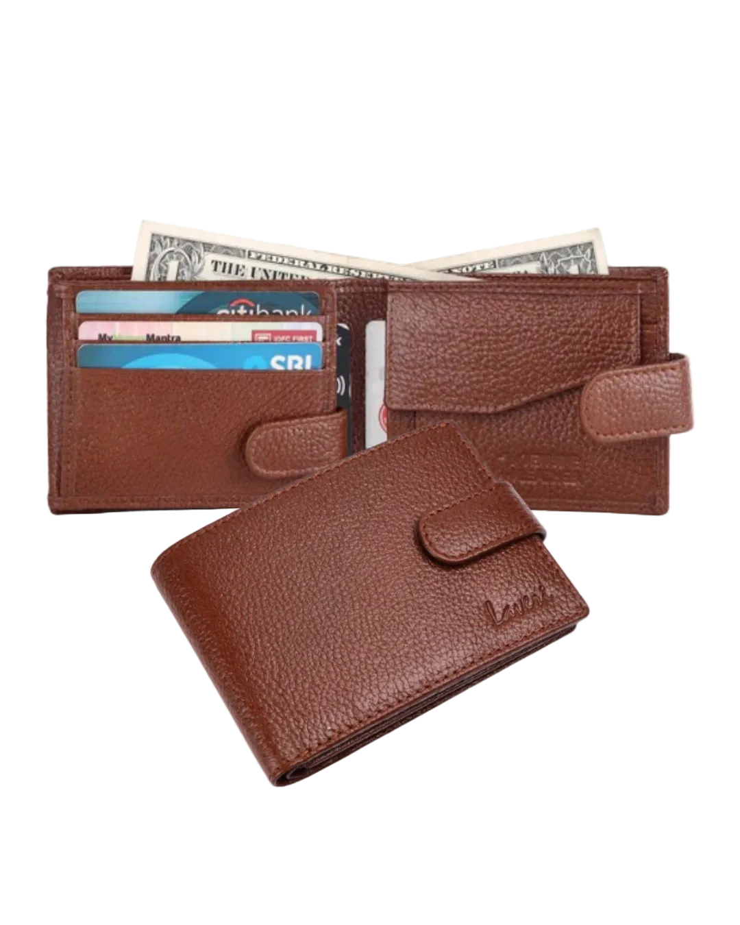 Pebble Texture Billfold & Coins Pocket Wallet # 1013CL