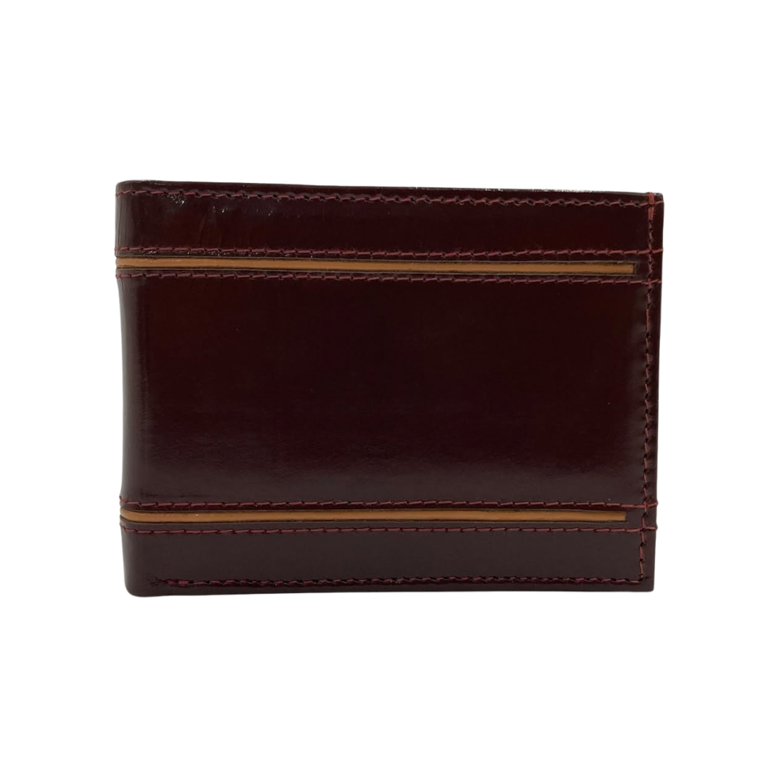 Classic Men's Waterproof Bifold Leather Wallet with Flip ID Window #1728 (D.L.)