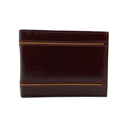 Classic Men's Waterproof Bifold Leather Wallet with Flip ID Window #1728 (D.L.)