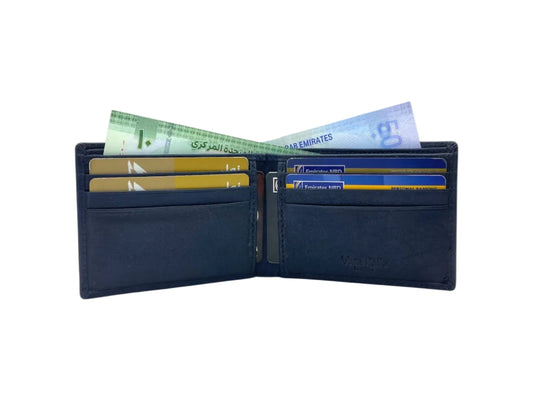 VacaPelle 8-10 Card Billfold Genuine Leather Wallet # 1727
