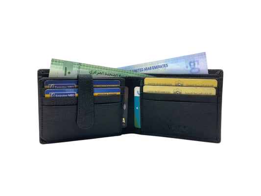 VacaPelle 10-12 Card Billfold Genuine Leather Wallet # 4696