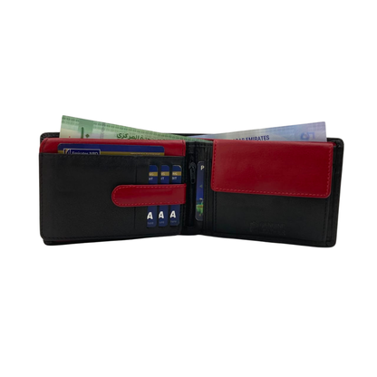 Mens Genuine Leather Mens wallet Leather Lined Bi fold Wallet For Men # 1510