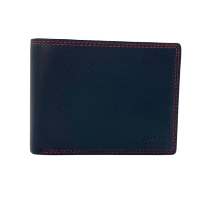 Mens Genuine Leather Mens wallet Leather Lined Bi fold Wallet For Men # 911C