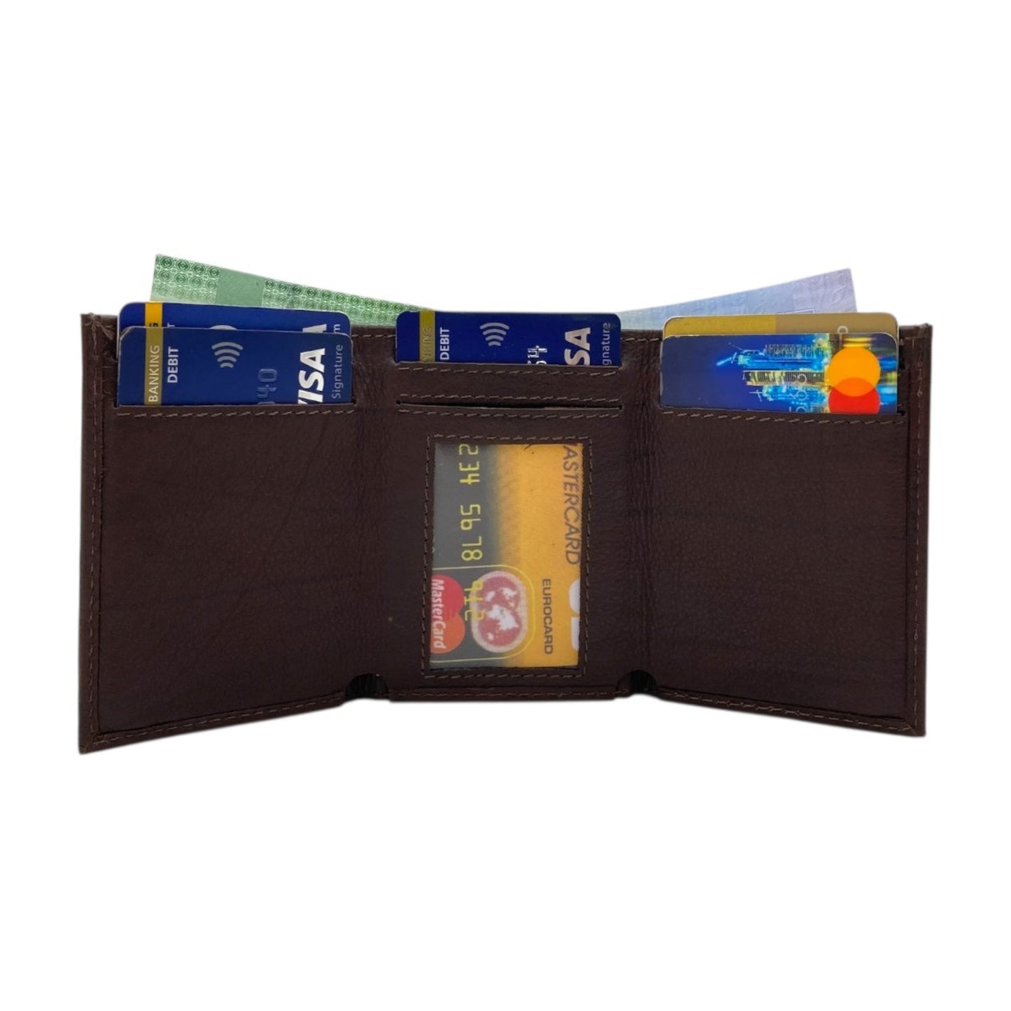 Compact Trifold Cards & Cash Wallet #  1891 [8] Elastic