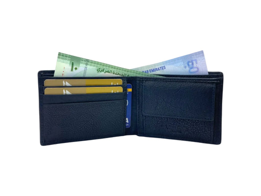 VacaPelle 4-6 Card & Coins Billfold Genuine Leather Wallet # 1727C