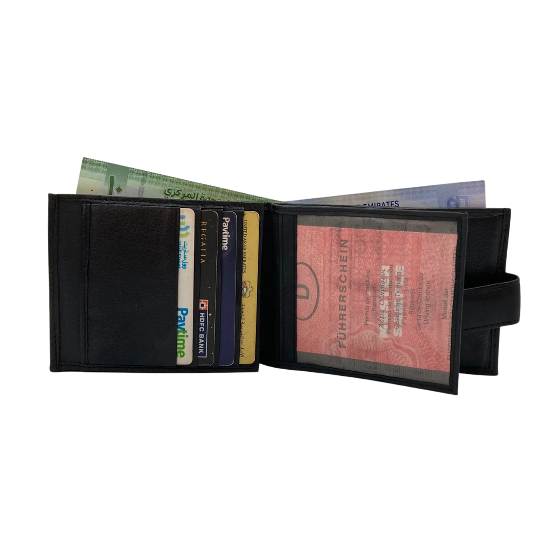 Antq, Smooth Leather Wallet With Inside Leather Lining # 1888L