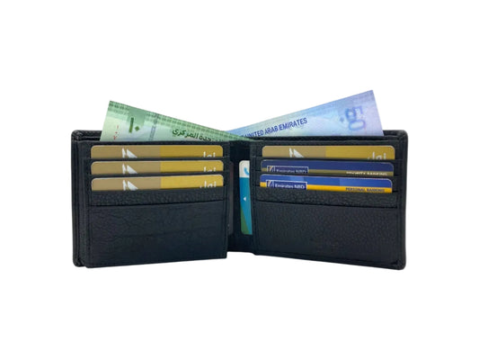 VacaPelle 12-14 Card Billfold Genuine Leather Wallet # 1001