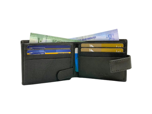 VacaPelle 14-16 Card & Zip-Coins Billfold Genuine Leather Wallet # 1426L
