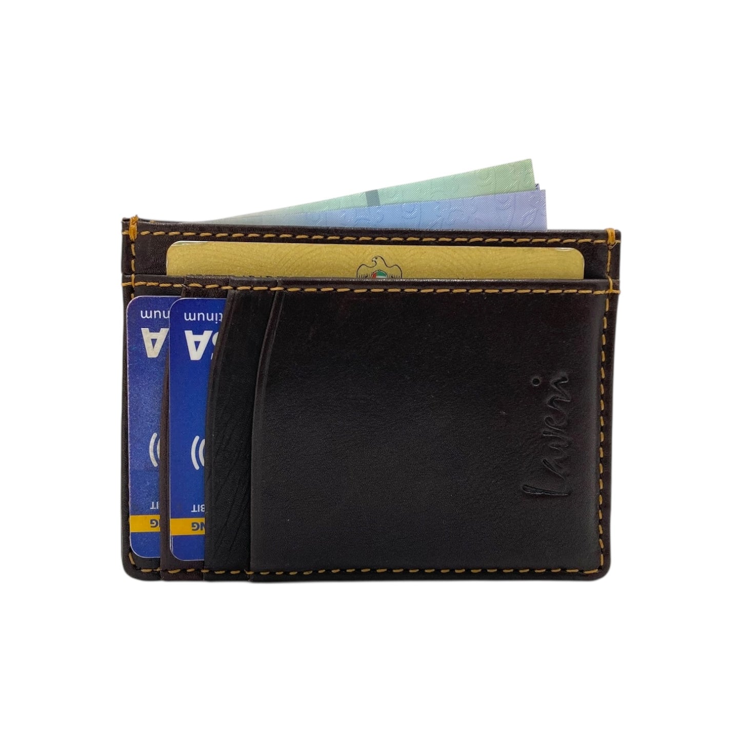 Super Slim Soft Genuine Leather Card Holder, Mini Credit Card Wallet # 1598N