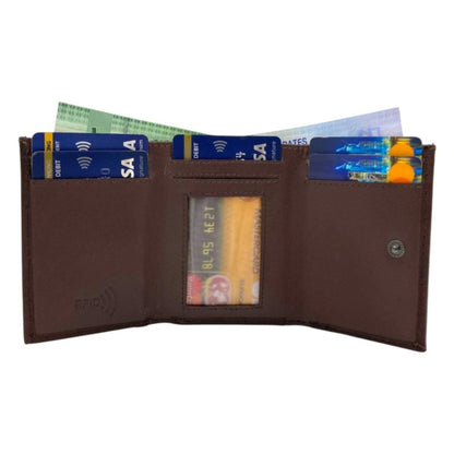 RFID Compact Trifold Cards & Cash Wallet #  1891 Button