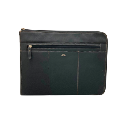 PU Leather ZIP FOLDER- BLK[FAUX LEATHER]