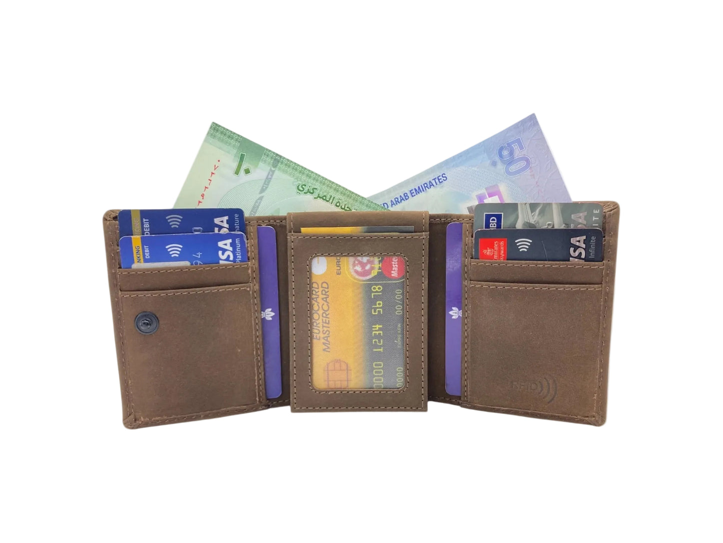 VIP Vintage Men's Trifold Wallet # RFID 1159 BUTTON