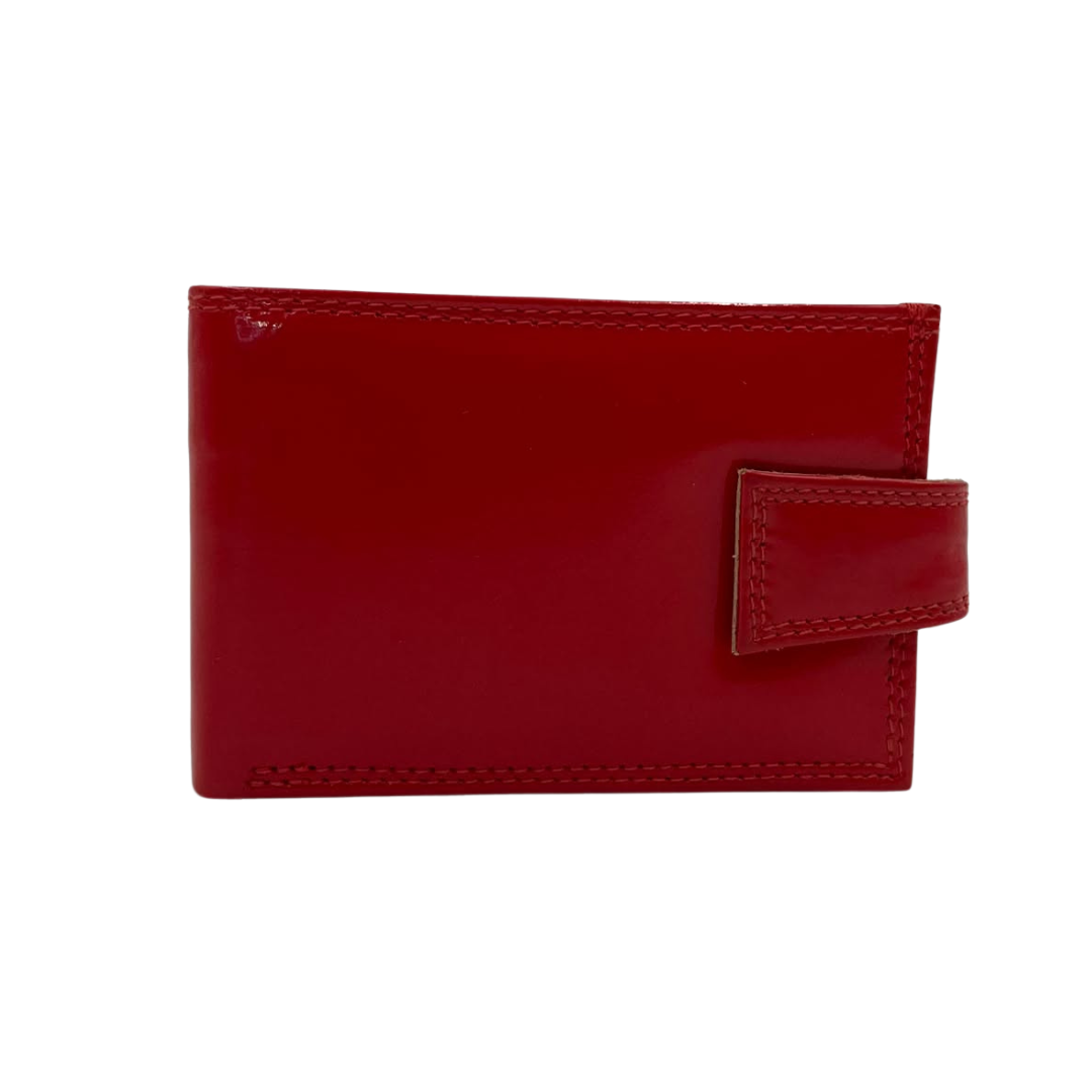 Men's Waterproof Bifold Leather Wallet with ID Window & Card Slots (White & Red Edition) #1020AL [PLAIN]