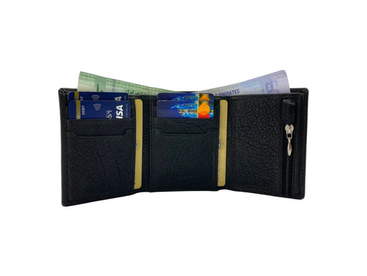 VacaPelle 8-10 Cards Trifold Genuine Leather Wallet # 4699