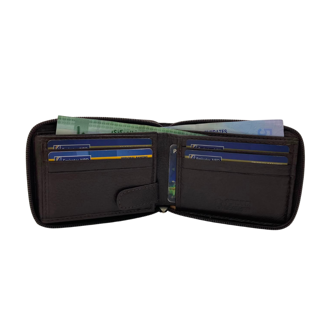 Fullzip leather mens Wallet #1756Z