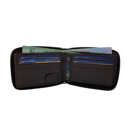 Fullzip leather mens Wallet #1756Z