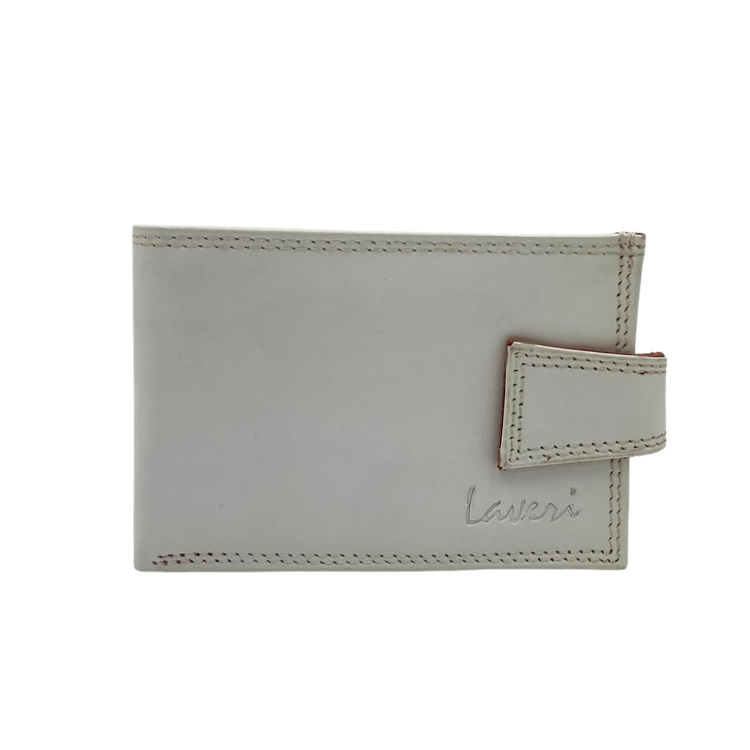 Men's Waterproof Bifold Leather Wallet with ID Window & Card Slots (White & Red Edition) #1020AL [PLAIN]