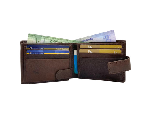 VacaPelle 14-16 Card & Zip-Coins Billfold Genuine Leather Wallet # 1426L