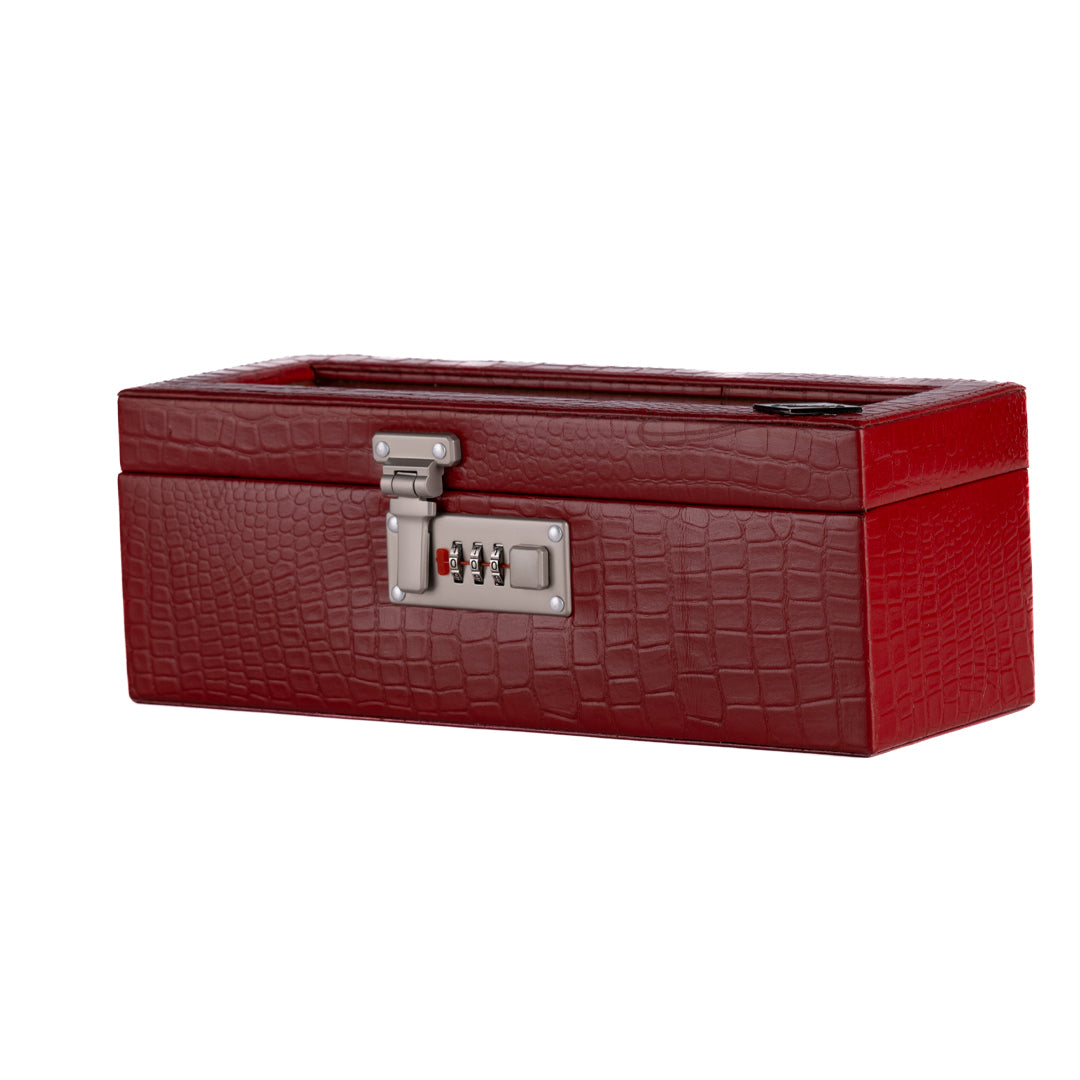 Small Bangle Box in Premium Genuine Leather Glass Top