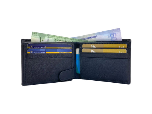 VacaPelle 14-16 Card & Zip-Coins Billfold Genuine Leather Wallet # 1426