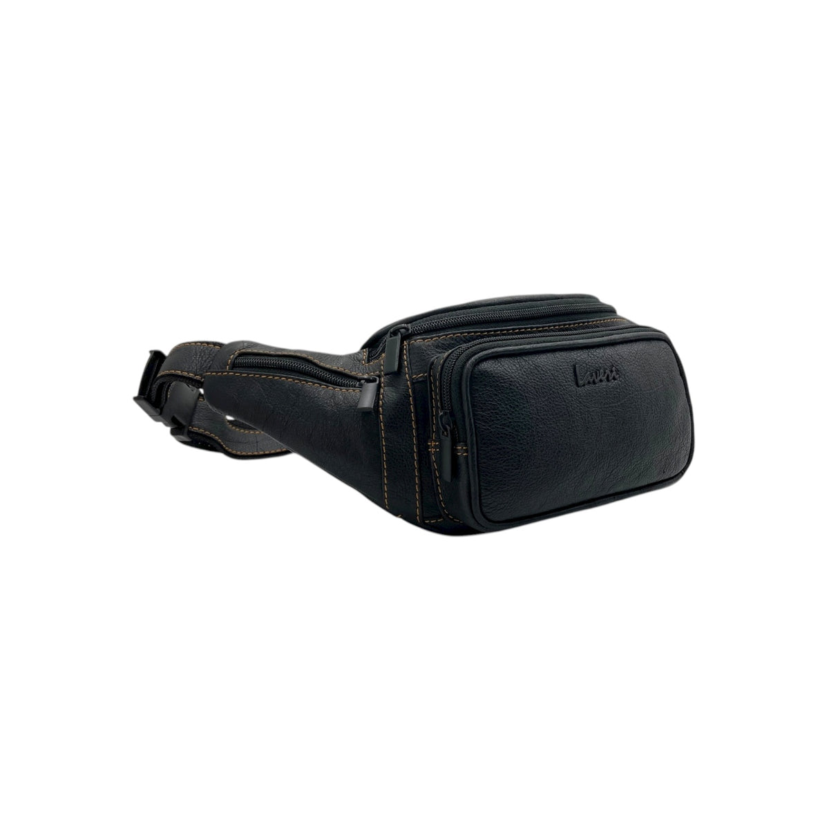 Classic Leather Belt Bag with Three Zippers – Sling Bag for Men & Women ,Belt pouch, Leather Waist Bag  # 2178