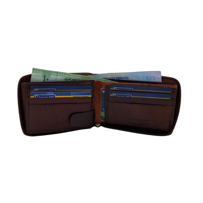 Fullzip leather mens Wallet #1756Z