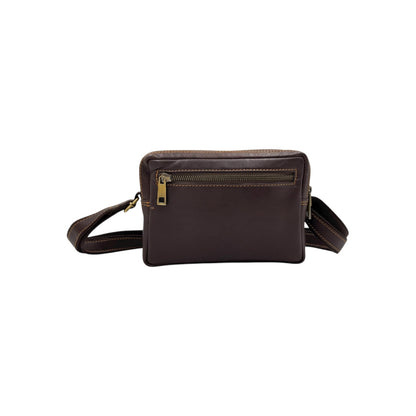 Hand Pouch, Wash Bag, Toiletry, Genuine Leather # 2040HN [STRAP]