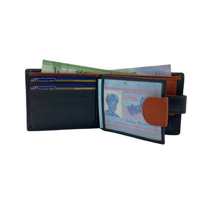 Mens Genuine Leather Mens wallet Leather Lined Bi fold Wallet For Men # 1350CBL