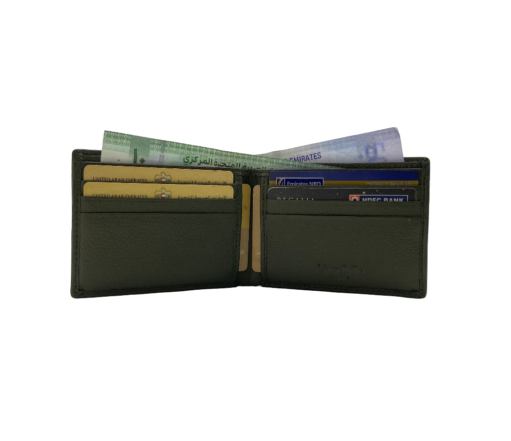 VacaPelle 8-10 Card Billfold Genuine Leather Wallet # 1727