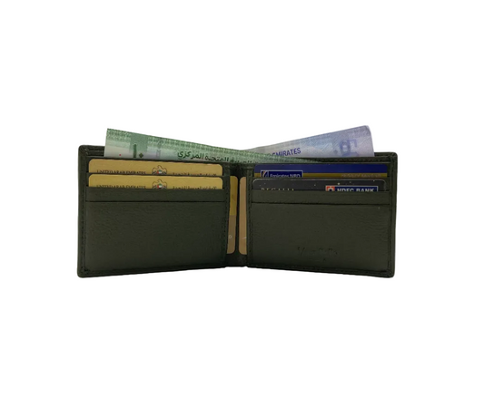 VacaPelle 8-10 Card Billfold Genuine Leather Wallet # 1727