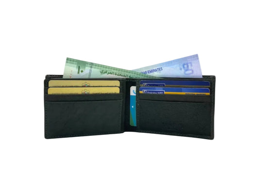VacaPelle 10-12 Card Billfold Genuine Leather Wallet # 1074