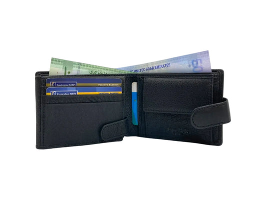 VacaPelle 10-12 Card & Coins Billfold Genuine Leather Wallet # 1426CL