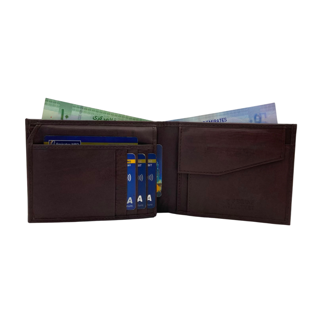 Antq, Smooth Leather Wallet With Inside Leather Lining # 1886C