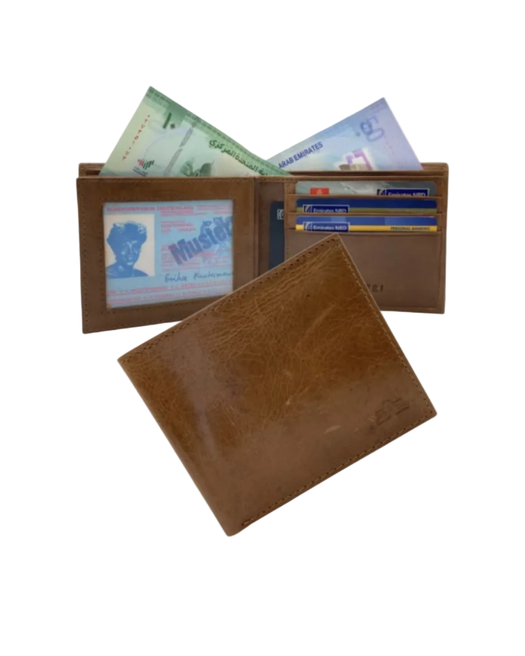 Smooth Leather 2 Photo ID Billfold Wallet # 4277