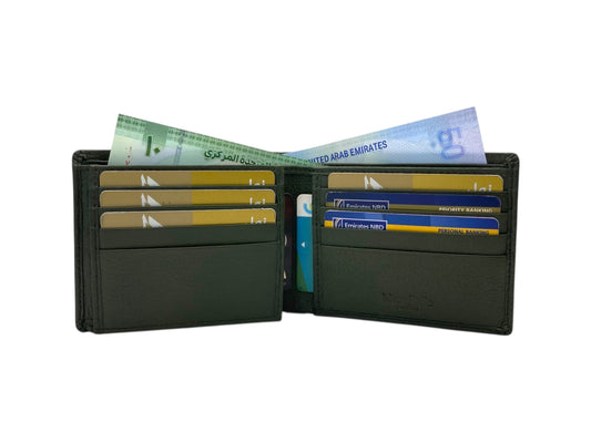 VacaPelle 12-14 Card Billfold Genuine Leather Wallet # 1001