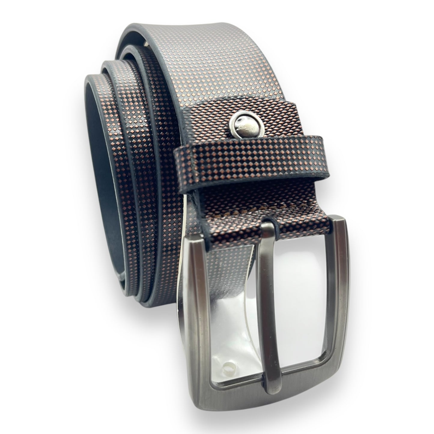 Mens Leather Belt 40mm Golf Metalic