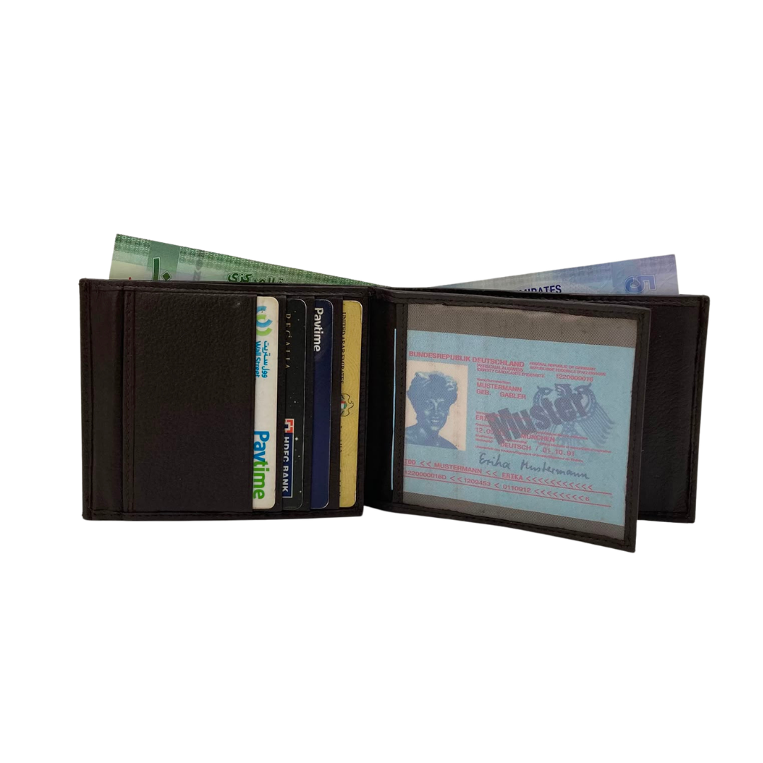 Antq, Smooth Leather Wallet With Inside Leather Lining # 1888