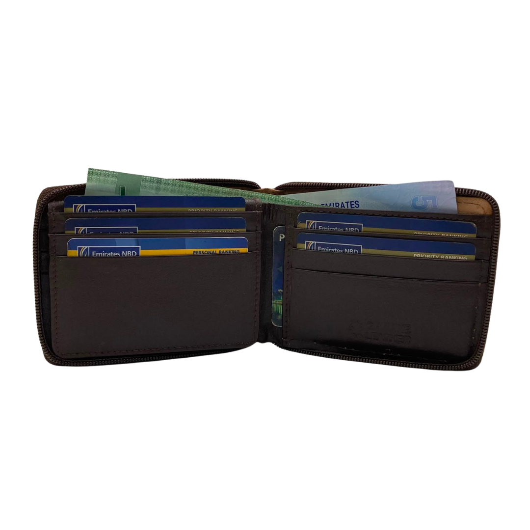 Fullzip leather mens Wallet #1541Z