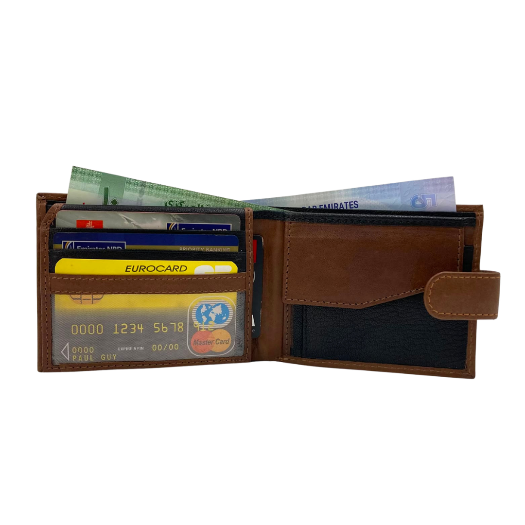 Antq, Smooth Leather Wallet With Inside Leather Lining # 1981CL