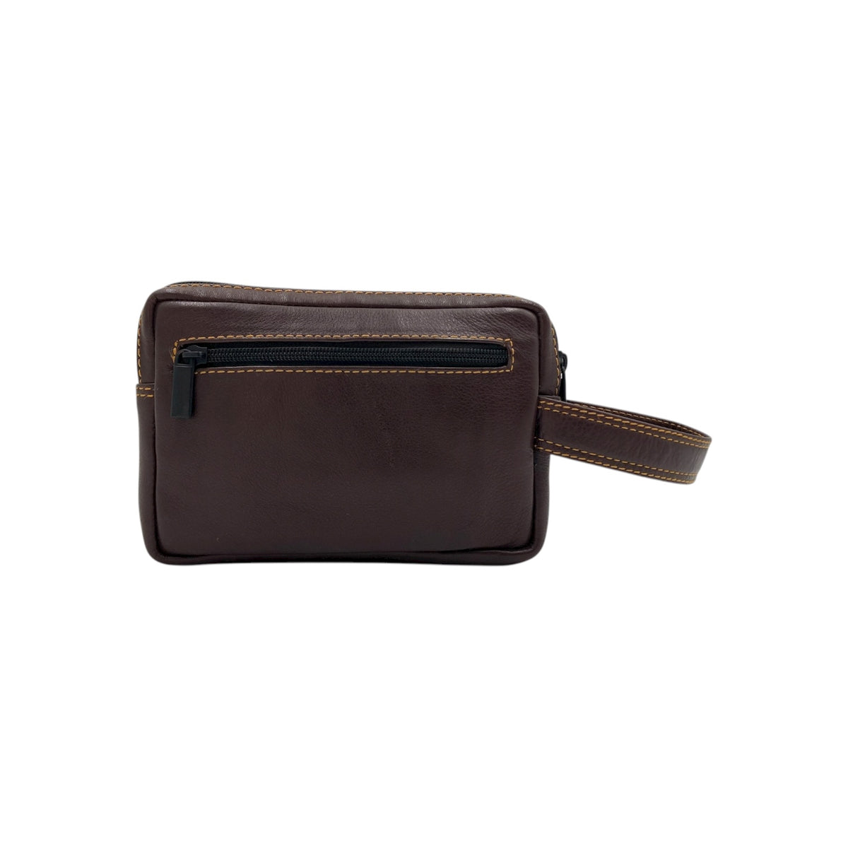Hand Pouch, Wash Bag, Toiletry, Genuine Leather # 2040SH
