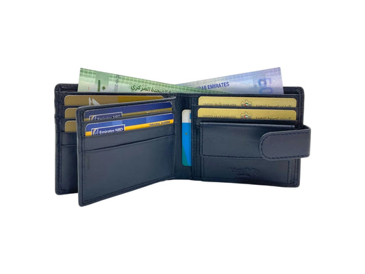 VacaPelle 10-12 Card & Coins Billfold Genuine Leather Wallet # 4094NCL