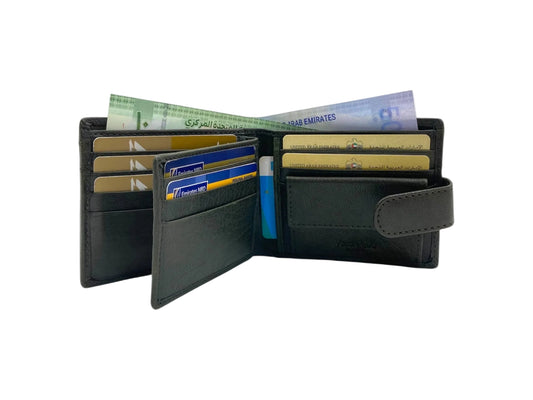 VacaPelle 10-12 Card & Coins Billfold Genuine Leather Wallet # 4094NCL